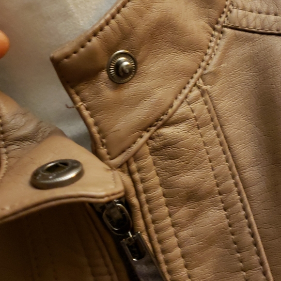 APT 9 FAUX LEATHER BROWN JACKET SIZE MEDIUM - Picture 11 of 13